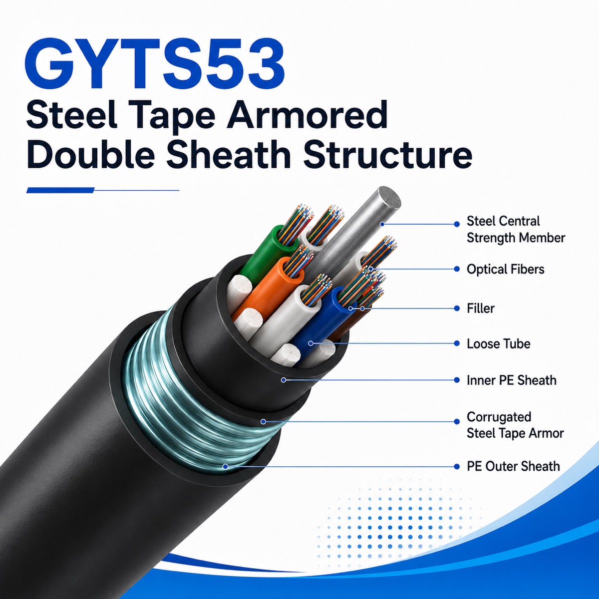 GYTS53 Armored Fiber Cable صورة المنتج ومرجع التركيب 2